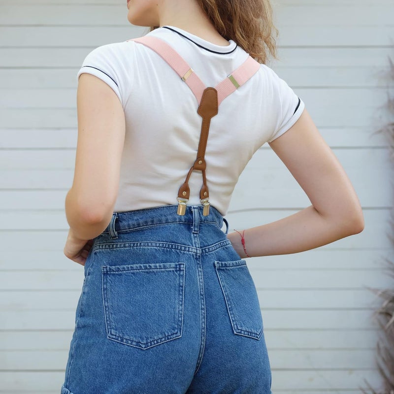 Action Ward Store Women's Suspenders - 1" Width - Y Back 4 Clip Skinny Ladies Suspenders - Image 3